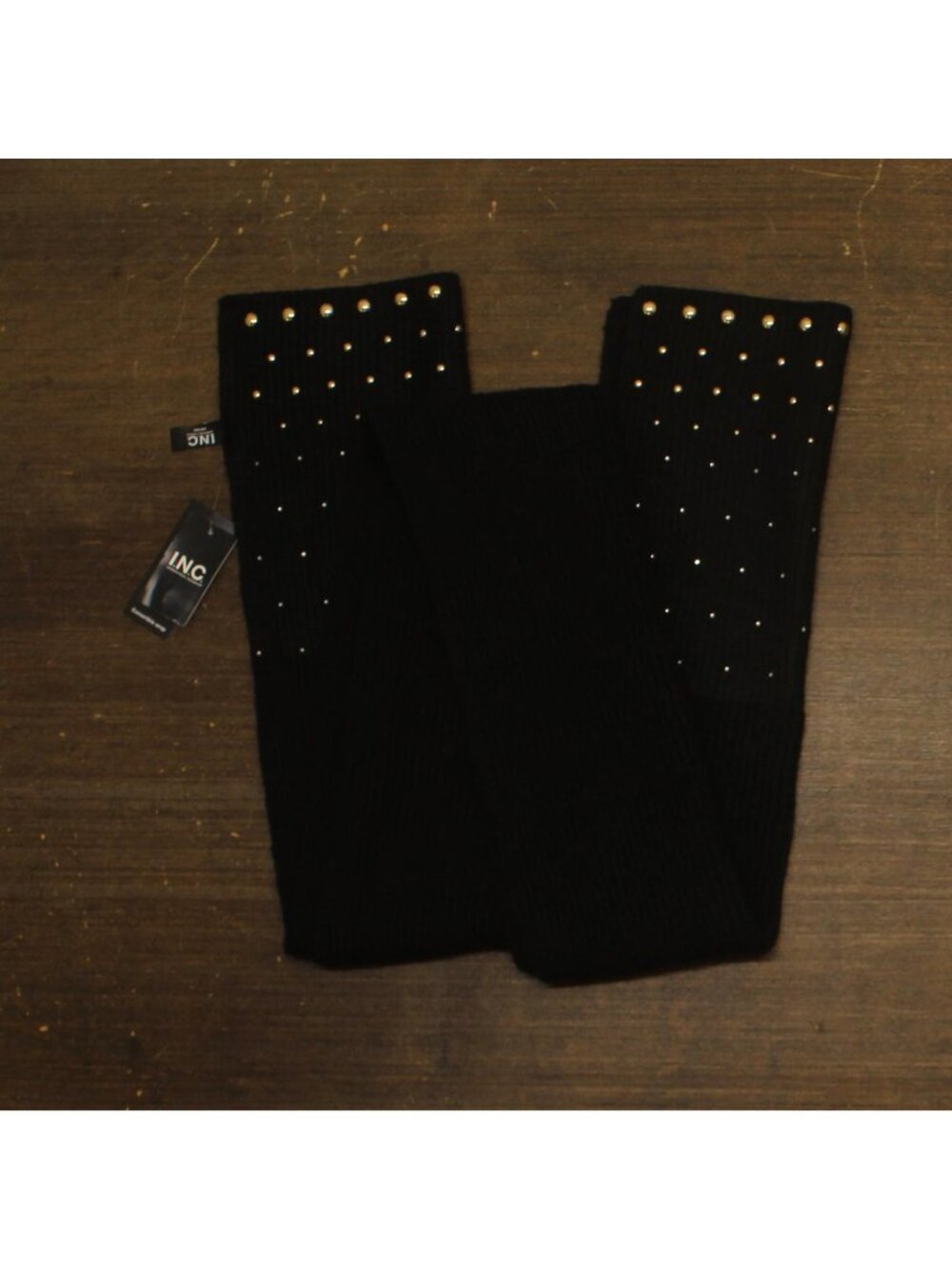 NWT INC International Concepts Studded Ribbed Muffler Scarf IN9542501 Black